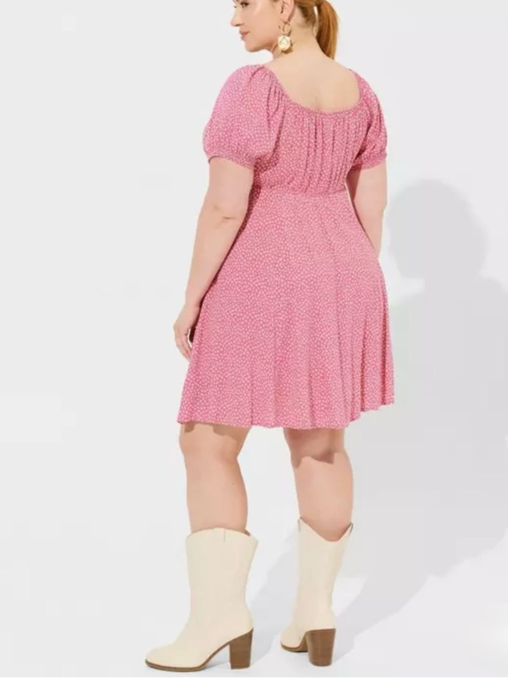 Torrid Pink Button Front Skater Mini Dress Size 1X(14-16) - Picture 4 of 10